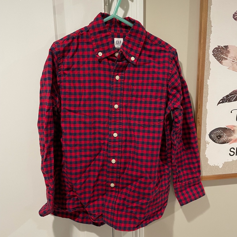 Gap Kids Plaid Oxford Shirt S